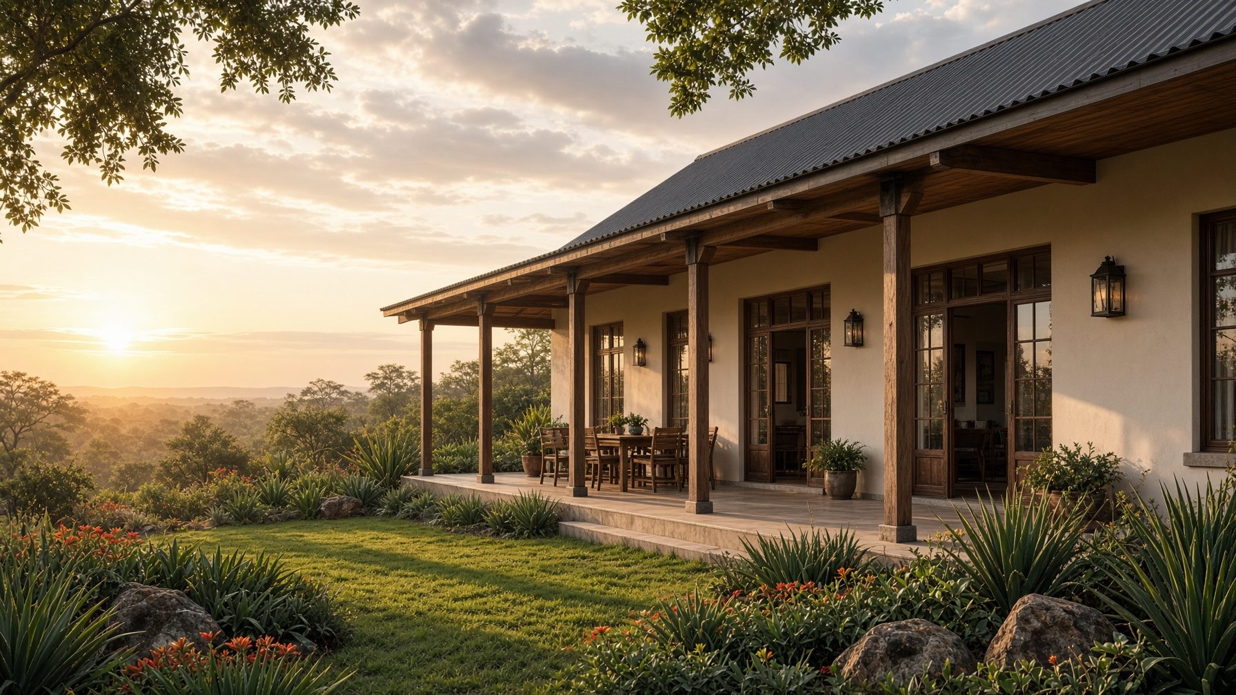 Family home with a wide veranda in the South African Lowveld